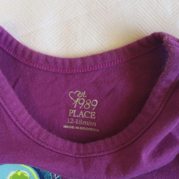 children's place glitter butterfly graphic cotton tank top 12-18 month baby girl - Picture 3 of 5